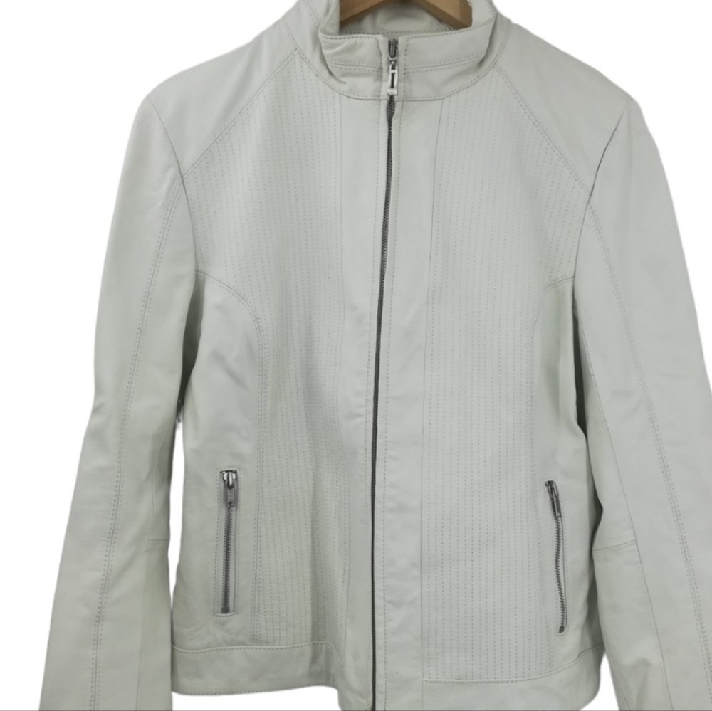 Wilsons Leather | Moto Jacket Cream - Picture 5 of 6